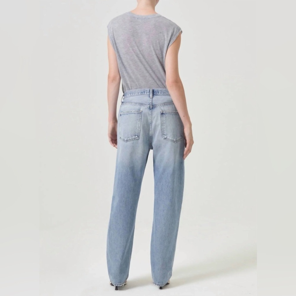 Agolde 90’s Mid Rise Distressed Straight Leg Jeans Size 28 $268 - Picture 2 of 7